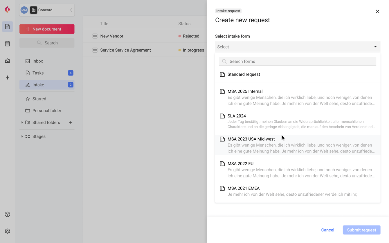 Creating Intake Requests from Forms